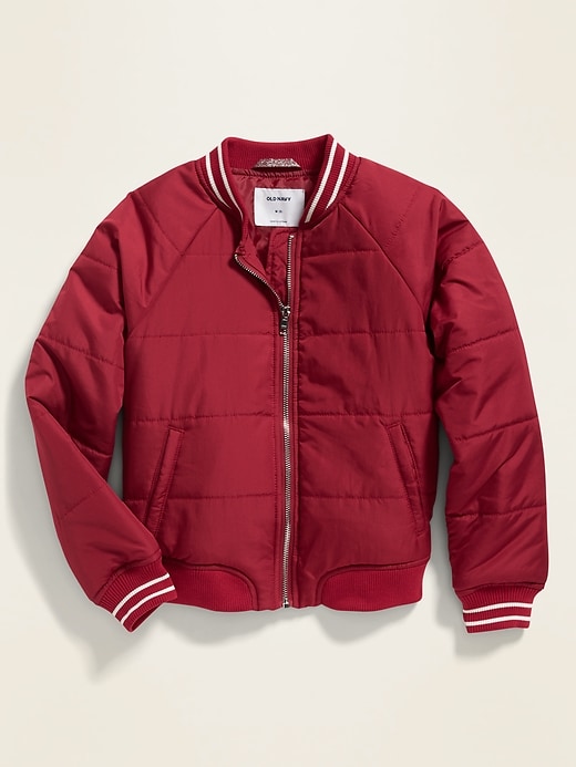 View large product image 1 of 3. Lightweight Quilted Bomber Jacket for Girls