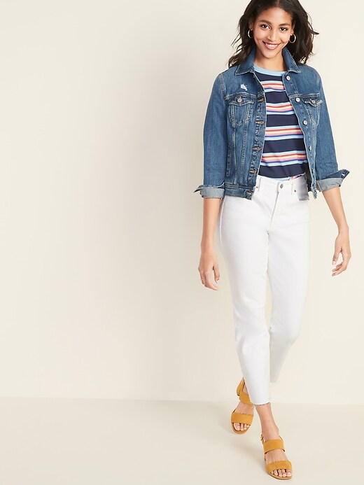 Image number 3 showing, Distressed Jean Jacket For Women