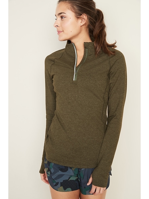 View large product image 1 of 1. 1/4-Zip Lightweight Fleece Pullover for Women