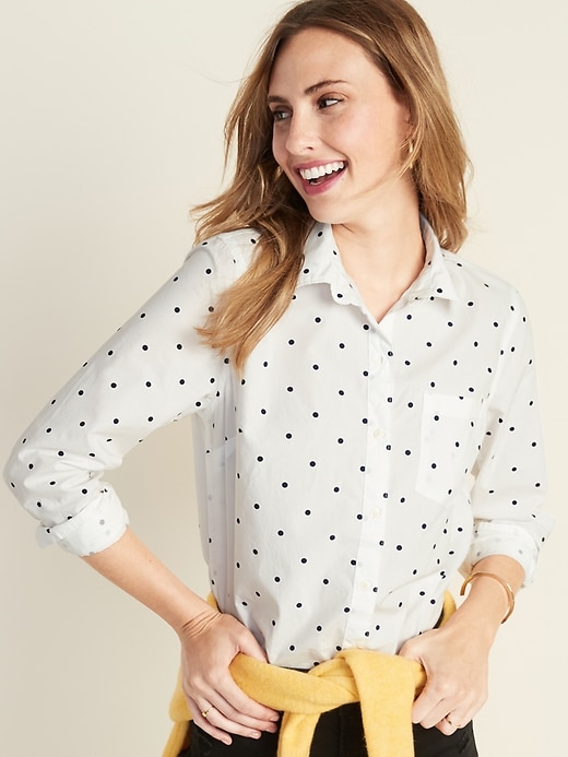 Image number 1 showing, Classic Polka-Dot Shirt for Women