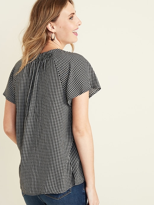 Image number 2 showing, Printed Smocked-Back Top for Women