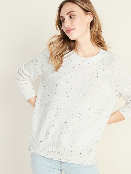Image number 1 showing, Rib-Knit Trim Crew-Neck Sweater for Women