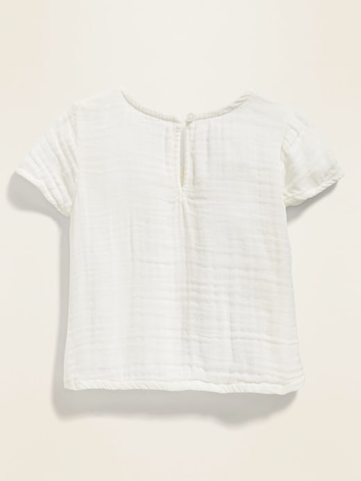 View large product image 2 of 4. Textured Babydoll V-Neck Top for Toddler Girls
