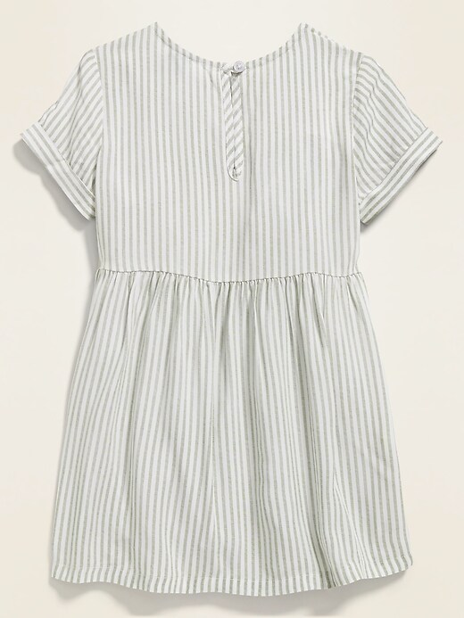 View large product image 2 of 4. Striped Cuffed-Sleeve Fit & Flare Dress for Toddler Girls