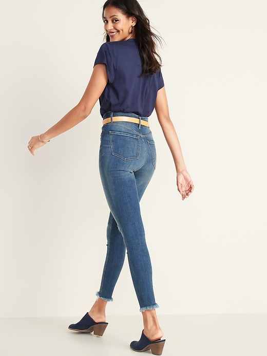 Image number 2 showing, High-Waisted Raw-Edge Rockstar Super Skinny Ankle Jeans For Women