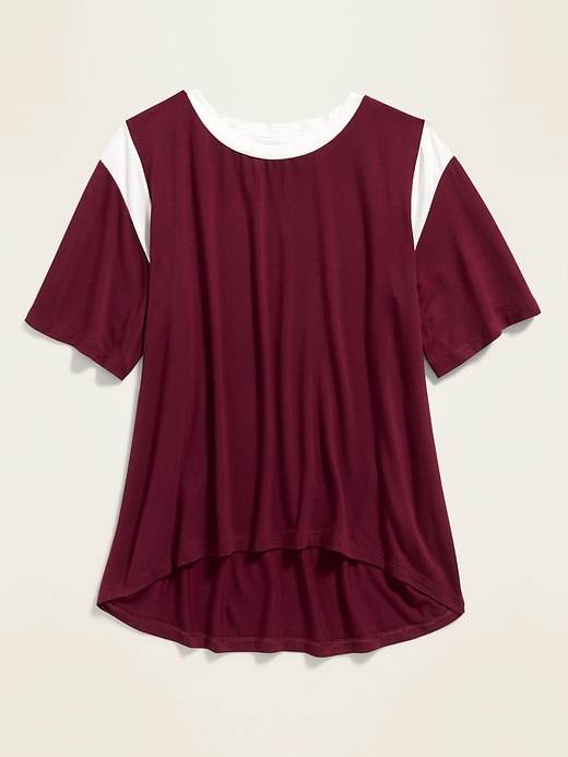 View large product image 1 of 1. Color-Blocked Flutter-Sleeve Tee for Girls