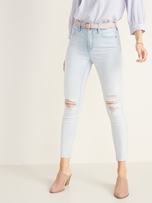 Image number 1 showing, High-Waisted Rockstar Super Skinny Ankle Jeans For Women