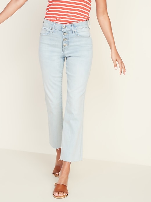Image number 1 showing, High-Waisted Button-Fly Flare Ankle Rockstar Jeans For Women