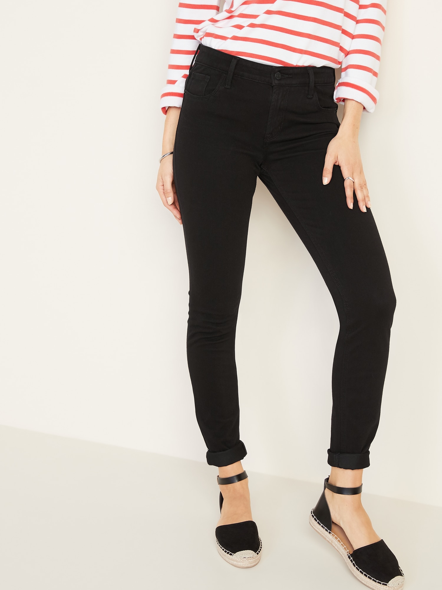 old navy mid rise super skinny