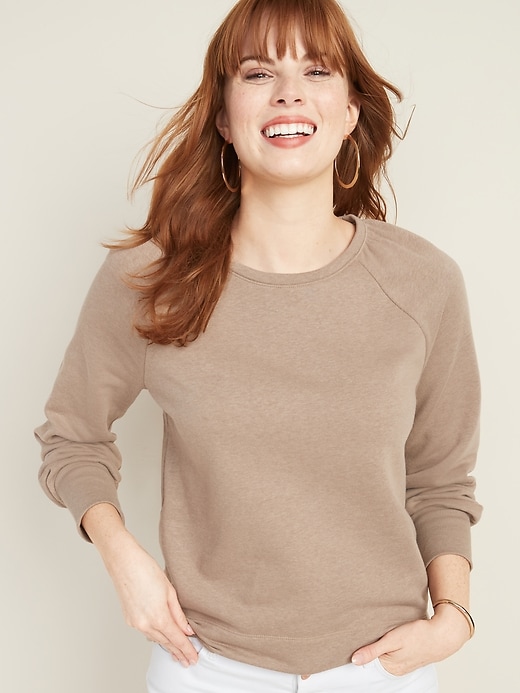 Image number 1 showing, Relaxed French-Terry Sweatshirt for Women
