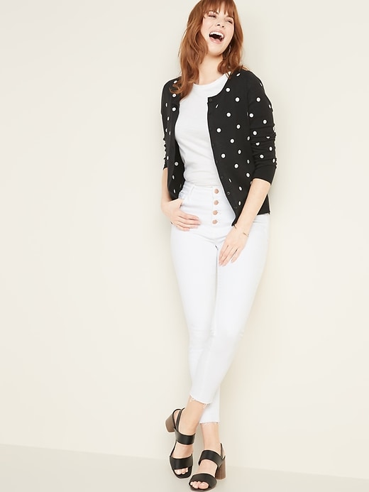 Image number 3 showing, Printed Crew-Neck Cardi for Women