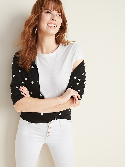 Image number 4 showing, Printed Crew-Neck Cardi for Women