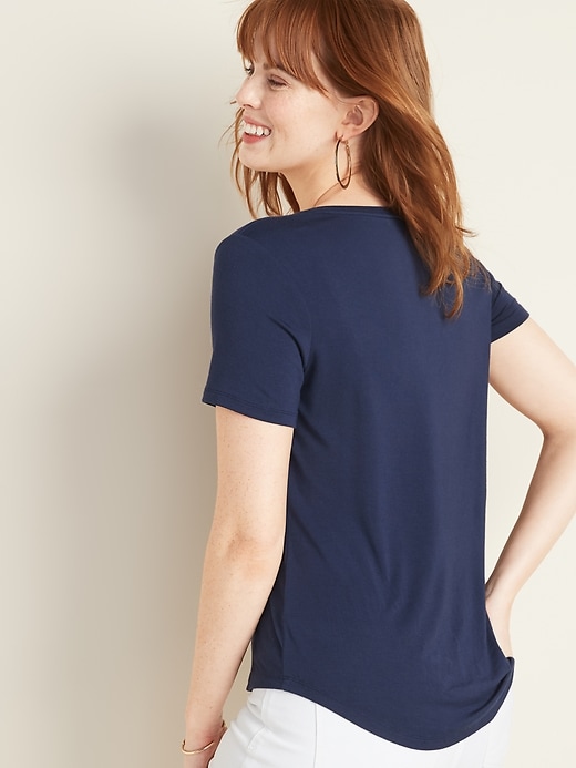 Image number 2 showing, Luxe V-Neck Tee for Women