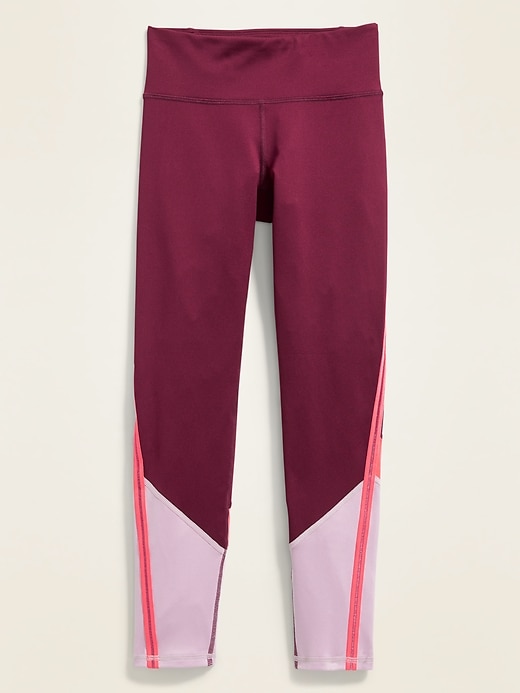 View large product image 1 of 3. Mid-Rise Go-Dry Color-Blocked Leggings for Girls