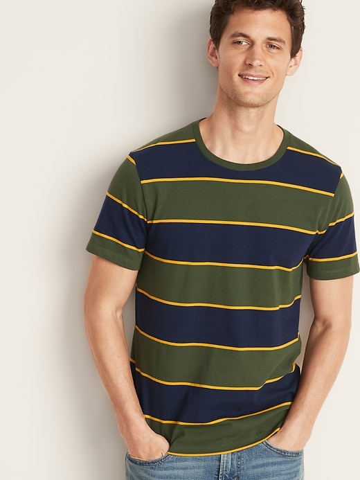 View large product image 1 of 1. Soft-Washed Bold-Stripe Tee
