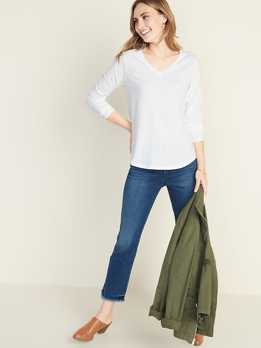 Image number 3 showing, EveryWear Long-Sleeve V-Neck Tee for Women