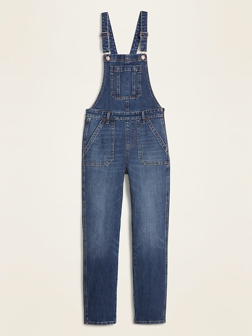 Image number 5 showing, Straight-Leg Jean Overalls for Women