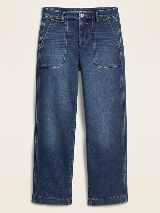Image number 5 showing, High-Waisted Slim Wide-Leg Workwear Jeans for Women