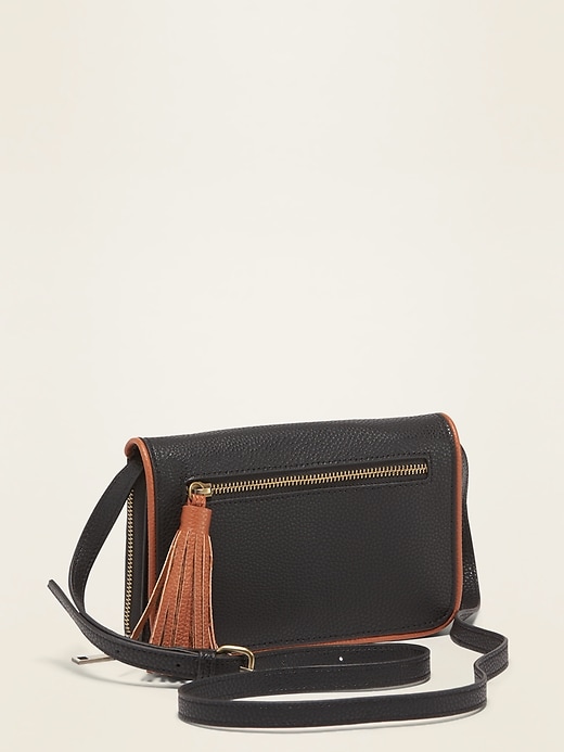 View large product image 1 of 3. Faux-Leather Crossbody Wallet Bag for Women