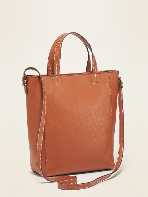 View large product image 1 of 1. Faux-Leather Mini Tote for Women