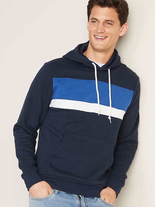 Image number 1 showing, Chest-Stripe Pullover Hoodie