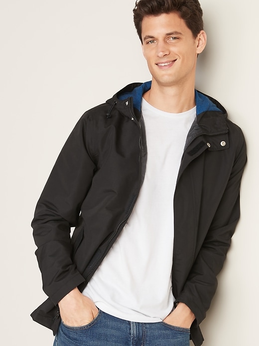 Image number 1 showing, Water-Resistant Hooded Anorak