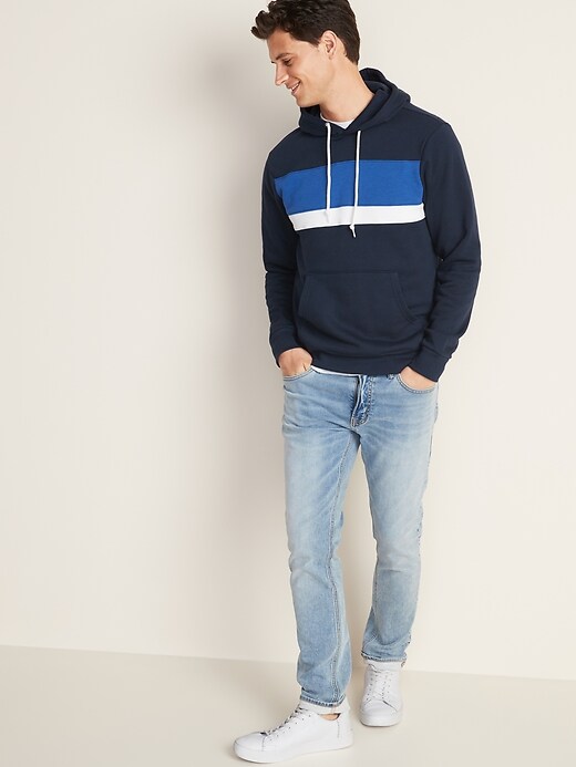 Image number 3 showing, Chest-Stripe Pullover Hoodie