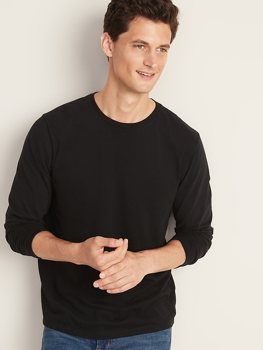Image number 1 showing, Soft-Washed Crew-Neck Long-Sleeve Tee