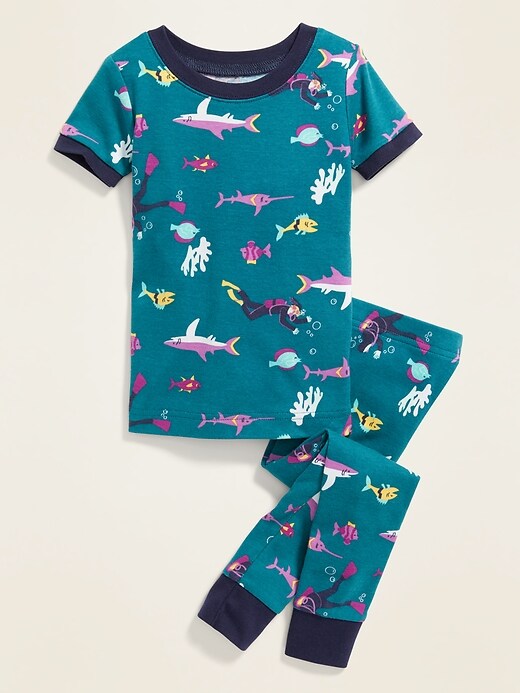 View large product image 1 of 1. Under-The-Sea Print Pajama Set for Toddler Boys & Baby