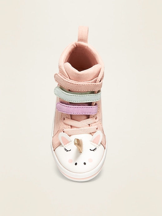 View large product image 2 of 4. Faux-Suede Unicorn Critter High-Tops for Toddler Girls