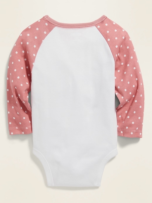 View large product image 2 of 2. Raglan-Sleeve Bodysuit for Baby