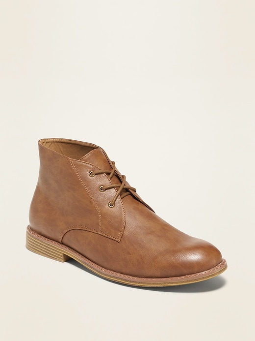 View large product image 1 of 1. Faux-Leather Chukkas