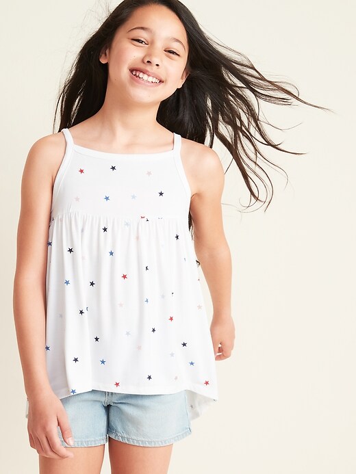 View large product image 1 of 2. Patterned Jersey Sleeveless Top for Girls