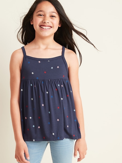 View large product image 1 of 3. Patterned Jersey Sleeveless Top for Girls