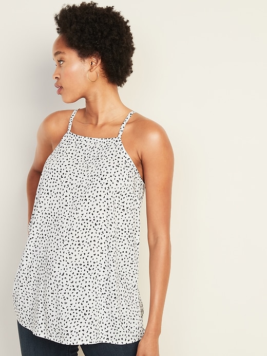 Image number 1 showing, Lightweight Cheetah-Print Square-Neck Cami for Women