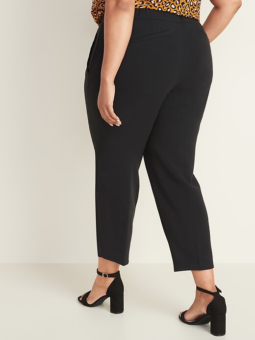 Image number 2 showing, Mid-Rise Secret-Slim Pockets Plus-Size Pull-On Straight Pants
