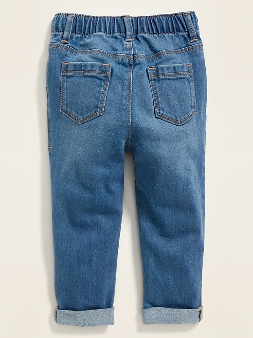 View large product image 2 of 2. Embroidered Hearts Distressed Boyfriend Jeans for Toddler Girls