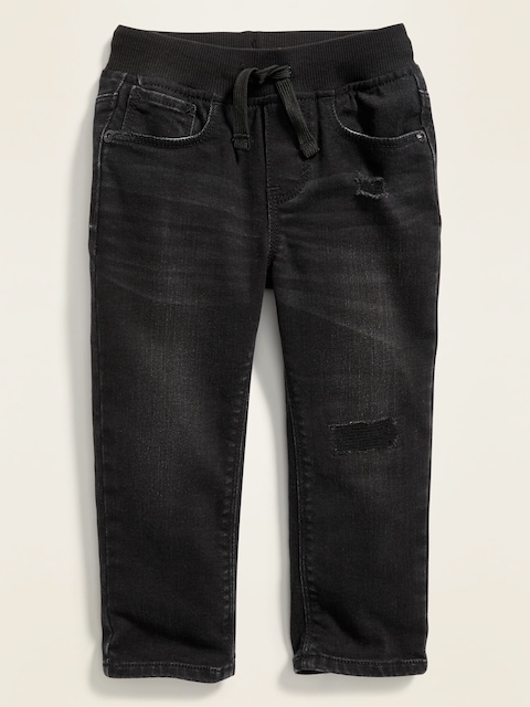 Unisex Skinny 360° Stretch Knit-Waist Jeans for Toddler - Black Wash