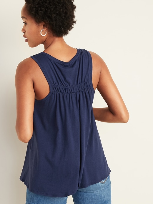 Image number 2 showing, Sleeveless Shirred-Back Swing Top for Women