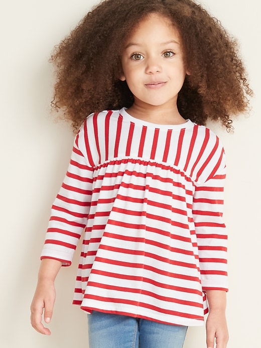 View large product image 1 of 1. Jersey 3/4-Sleeve Swing Top for Toddler Girls
