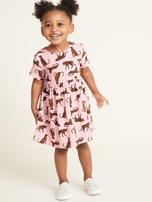 View large product image 1 of 4. Printed Fit & Flare Dress for Toddler Girls