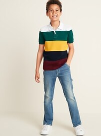 View large product image 3 of 3. Built-In Flex Bold-Stripe Pique Polo for Boys