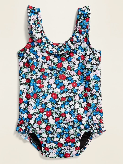 View large product image 1 of 1. Ruffle-Trim Swimsuit for Baby