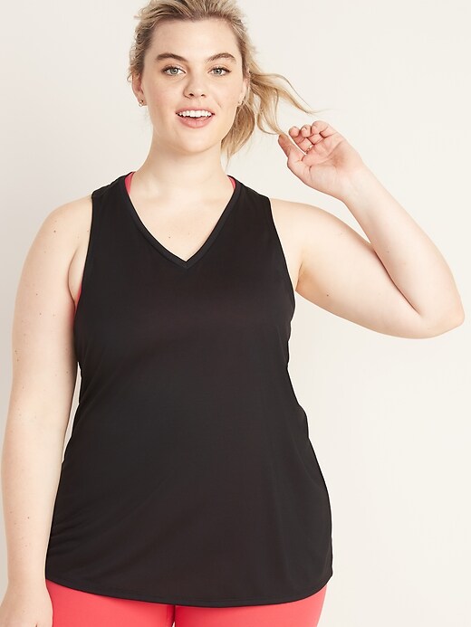 View large product image 1 of 1. Lightweight Twist-Back Plus-Size Performance Tank