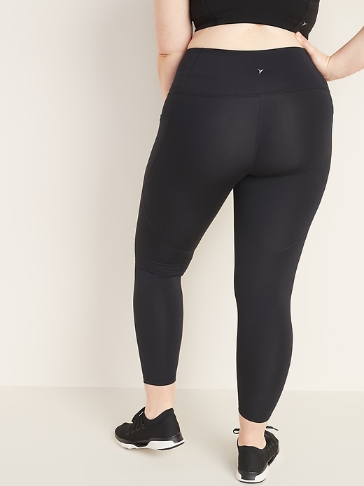 View large product image 2 of 3. High-Waisted PowerSoft Plus-Size 7/8-Length Side-Pocket Leggings