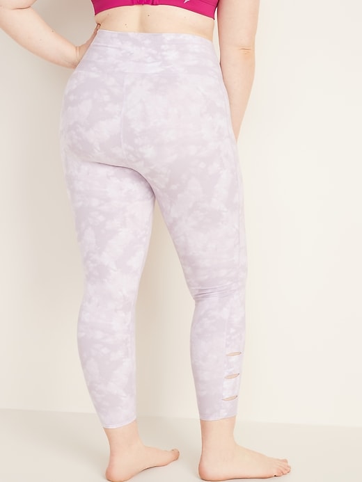 View large product image 2 of 3. High-Waisted Balance Plus-Size Ladder-Trim 7/8-Length Leggings