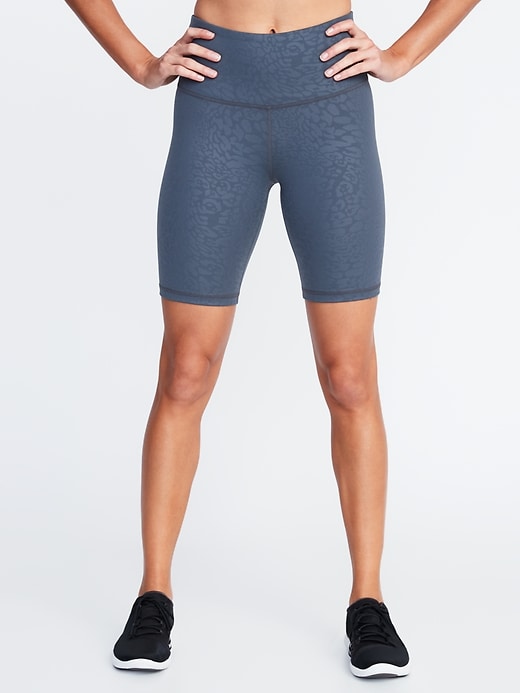 View large product image 1 of 2. High-Waisted PowerPress Biker Shorts for Women - 8-inch inseam