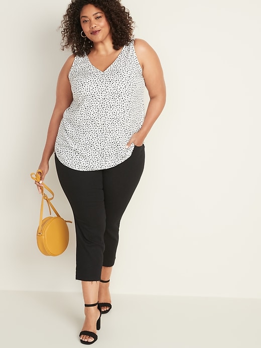 Image number 3 showing, Cheetah-Print Double V-Neck Plus-Size Tank