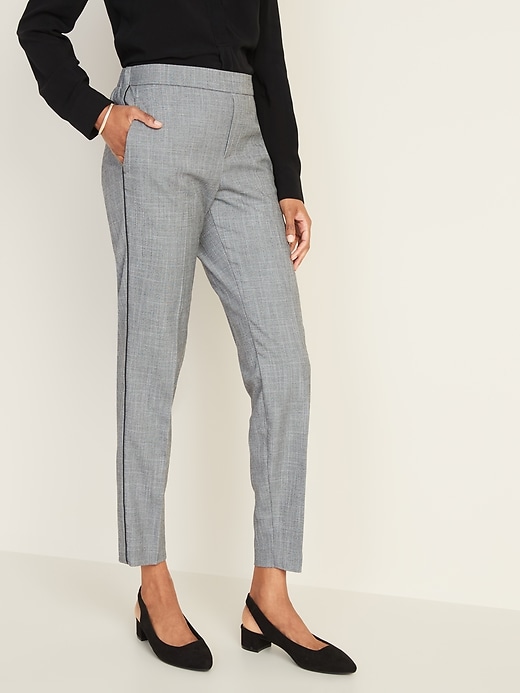 Mid-Rise Side-Piping Straight Pull-On Pants for Women | Old Navy