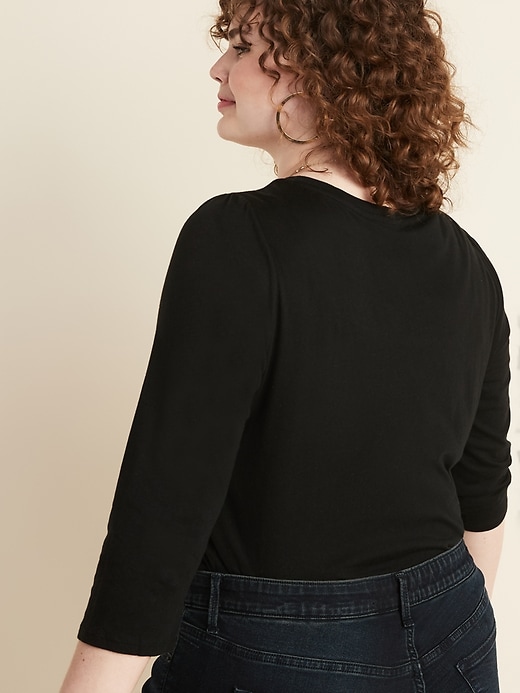 Image number 2 showing, Jersey-Knit 3/4-Sleeve Plus-Size Top